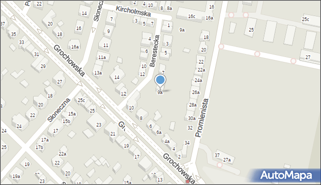Poznań, Berestecka, 9a, mapa Poznania