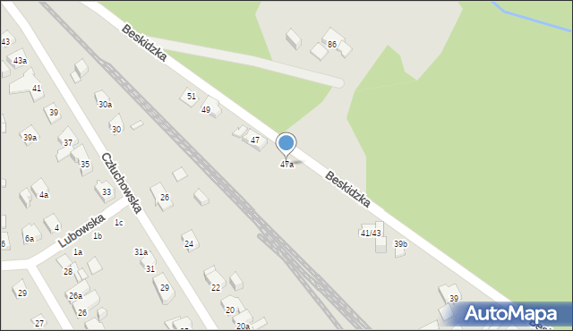 Poznań, Beskidzka, 47a, mapa Poznania