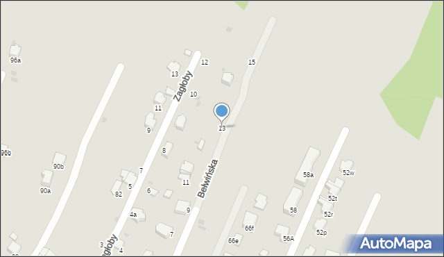 Przemyśl, Bełwińska, 13, mapa Przemyśla