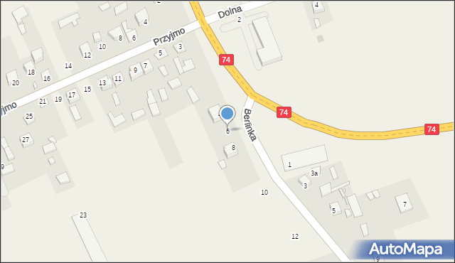 Przyjmo, Berlinka, 6, mapa Przyjmo