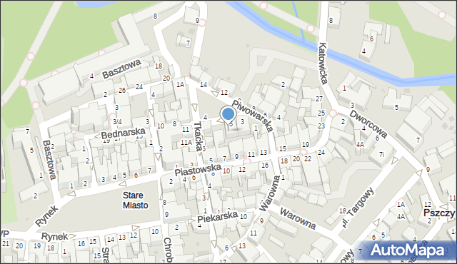 Pszczyna, Bednarska, 5i, mapa Pszczyny