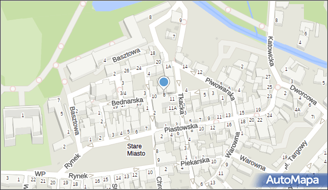 Pszczyna, Bednarska, 8, mapa Pszczyny