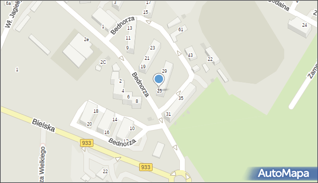 Pszczyna, Bednorza Herberta, ks. bp., 25, mapa Pszczyny