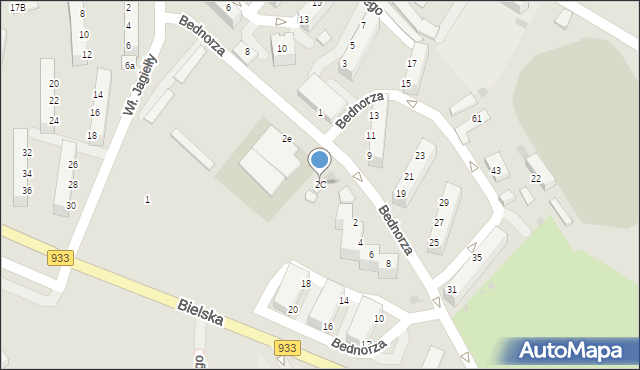Pszczyna, Bednorza Herberta, ks. bp., 2C, mapa Pszczyny