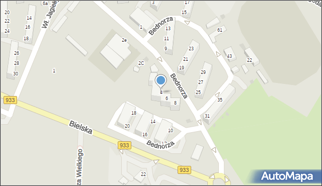 Pszczyna, Bednorza Herberta, ks. bp., 4, mapa Pszczyny