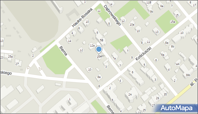 Puławy, Bema Józefa, gen., 10A, mapa Puław