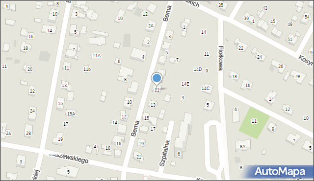 Puszczykowo, Bema Józefa, gen., 11, mapa Puszczykowo