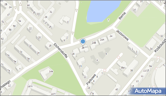 Racibórz, Bema Józefa, gen., 26, mapa Racibórz