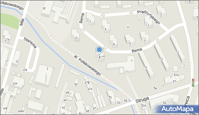 Radom, Bema Józefa, gen., 9, mapa Radomia