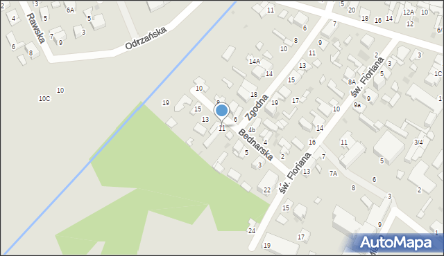 Radom, Bednarska, 11, mapa Radomia