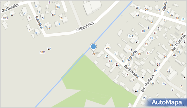 Radom, Bednarska, 19, mapa Radomia