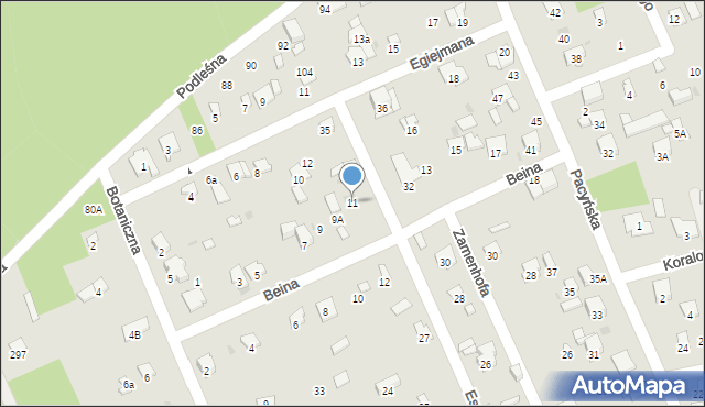 Radom, Beina Kazimierza, 11, mapa Radomia