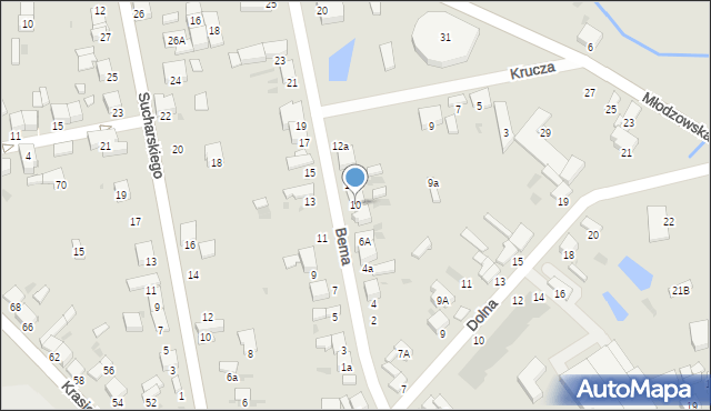 Radomsko, Bema Józefa, gen., 10, mapa Radomsko