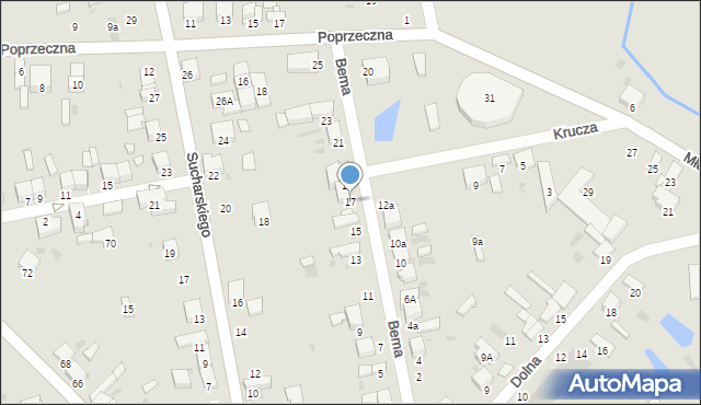 Radomsko, Bema Józefa, gen., 17, mapa Radomsko