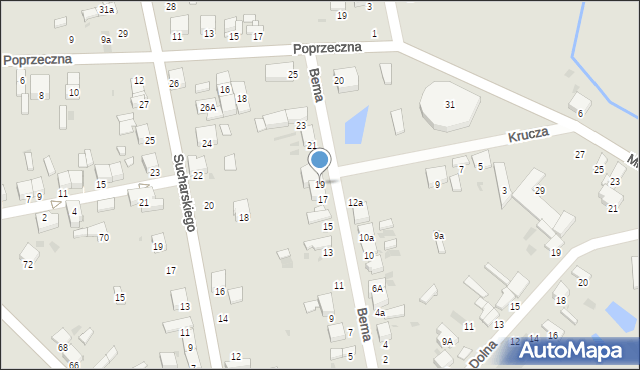 Radomsko, Bema Józefa, gen., 19, mapa Radomsko