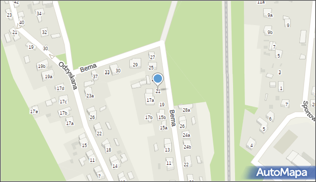 Raszówka, Bema Józefa, gen., 21, mapa Raszówka