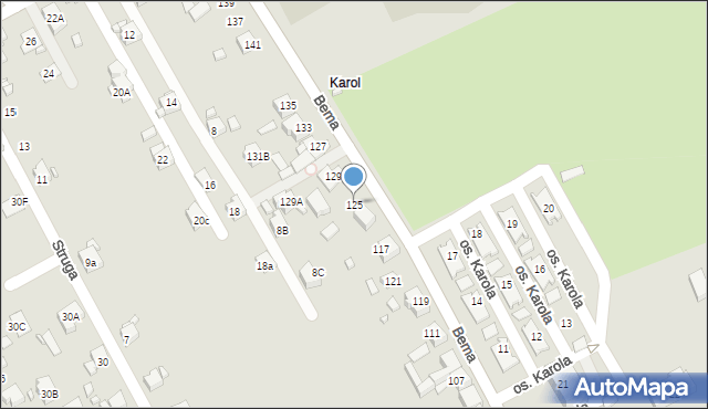 Rydułtowy, Bema Józefa, gen., 125, mapa Rydułtowy