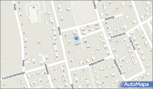 Rydułtowy, Bema Józefa, gen., 40A, mapa Rydułtowy