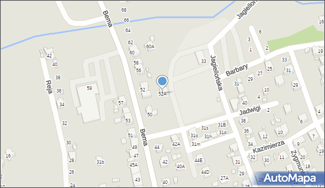 Rydułtowy, Bema Józefa, gen., 52A, mapa Rydułtowy
