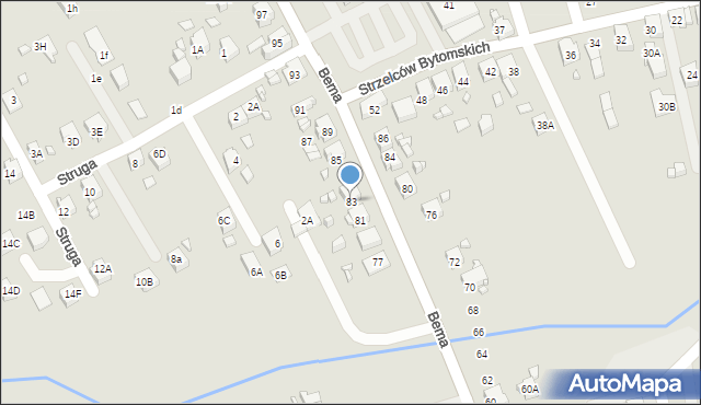Rydułtowy, Bema Józefa, gen., 83, mapa Rydułtowy