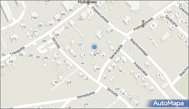 Rydułtowy, Benedykta, 3a, mapa Rydułtowy