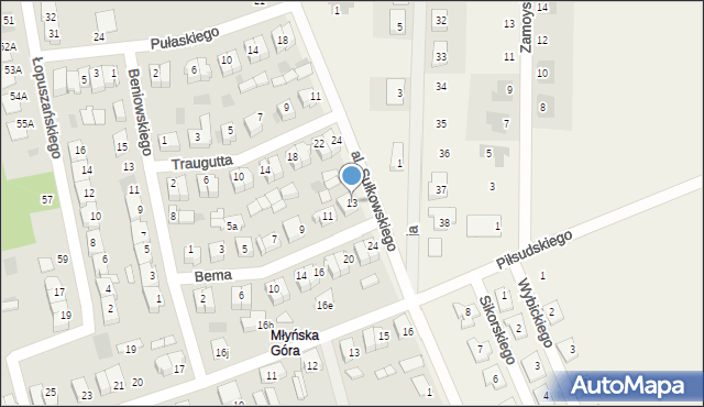 Rydzyna, Bema Józefa, gen., 13, mapa Rydzyna