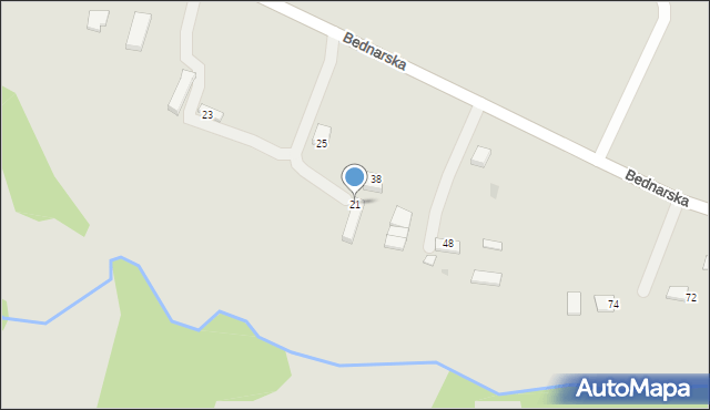 Ryglice, Bednarska, 21, mapa Ryglice