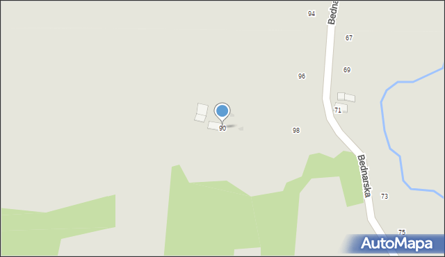 Ryglice, Bednarska, 90, mapa Ryglice