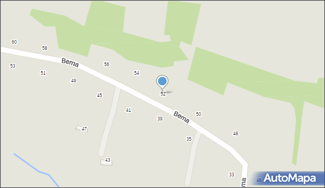 Ryglice, Bema Józefa, gen., 52, mapa Ryglice