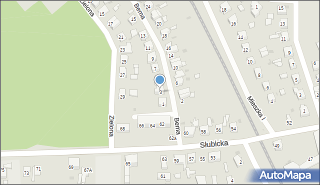 Rzepin, Bema Józefa, gen., 3, mapa Rzepin