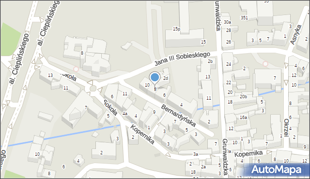 Rzeszów, Bernardyńska, 8, mapa Rzeszów