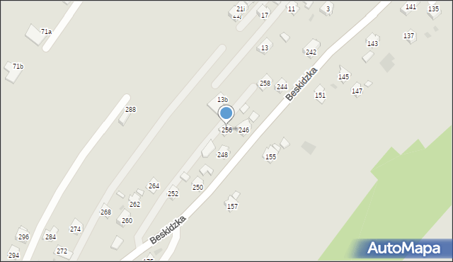 Rzeszów, Beskidzka, 256, mapa Rzeszów