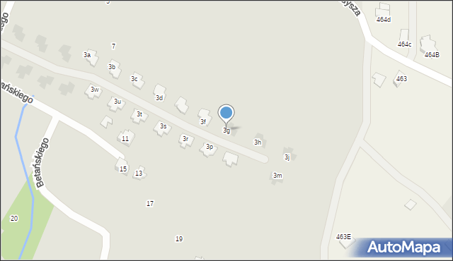 Rzeszów, Betańskiego Antoniego, ks. bp., 3g, mapa Rzeszów