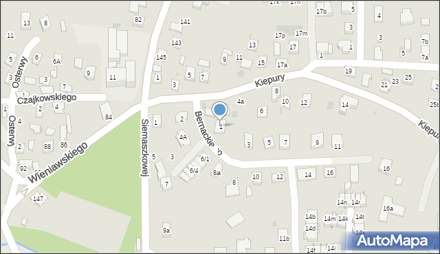 Rzeszów, Bernackiego Ludwika, 1, mapa Rzeszów