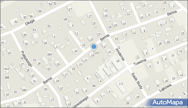 Sade Budy, Bema Józefa, gen., 19a, mapa Sade Budy