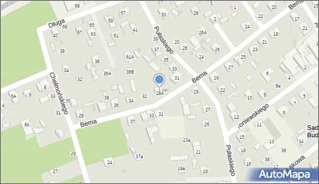 Sade Budy, Bema Józefa, gen., 30, mapa Sade Budy
