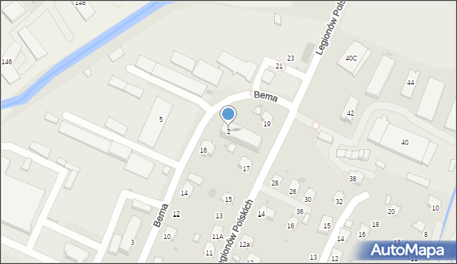 Sanok, Bema Józefa, gen., 2, mapa Sanok