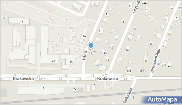 Sanok, Bema Józefa, gen., 4, mapa Sanok