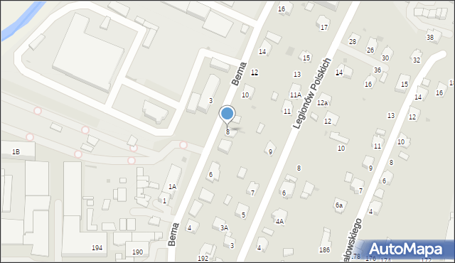 Sanok, Bema Józefa, gen., 8, mapa Sanok