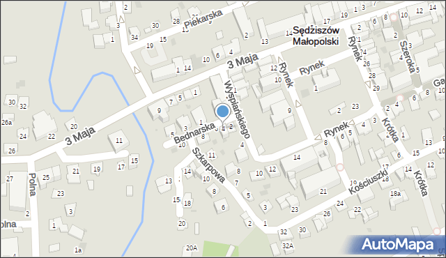 Sędziszów Małopolski, Bednarska, 4, mapa Sędziszów Małopolski