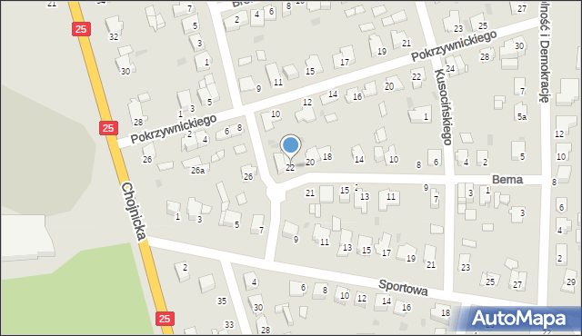 Sępólno Krajeńskie, Bema Józefa, gen., 22, mapa Sępólno Krajeńskie