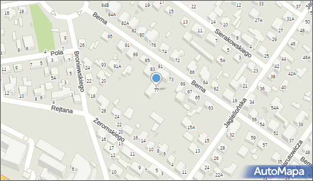 Siedlce, Bema Józefa, gen., 77, mapa Siedlce
