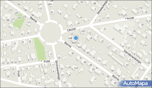 Siedlce, Bema Józefa, gen., 84, mapa Siedlce