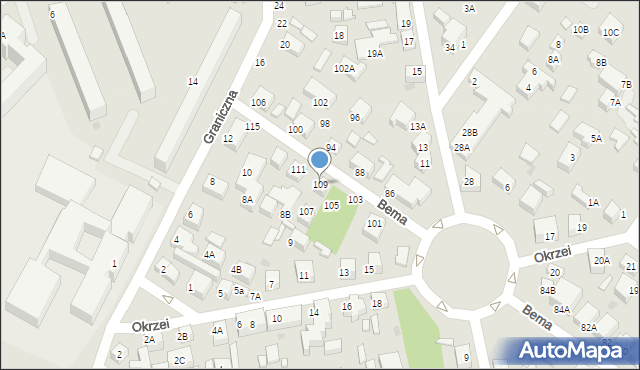 Siedlce, Bema Józefa, gen., 109, mapa Siedlce