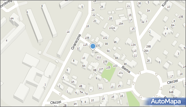 Siedlce, Bema Józefa, gen., 113, mapa Siedlce