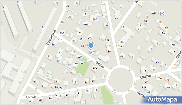 Siedlce, Bema Józefa, gen., 88A, mapa Siedlce