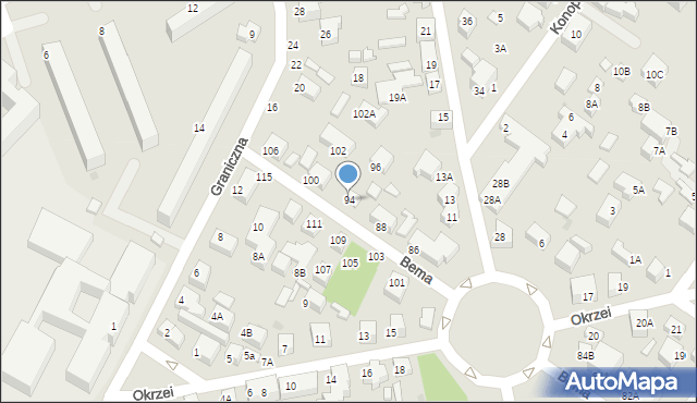 Siedlce, Bema Józefa, gen., 94, mapa Siedlce