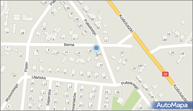 Sierpc, Bema Józefa, gen., 18, mapa Sierpc