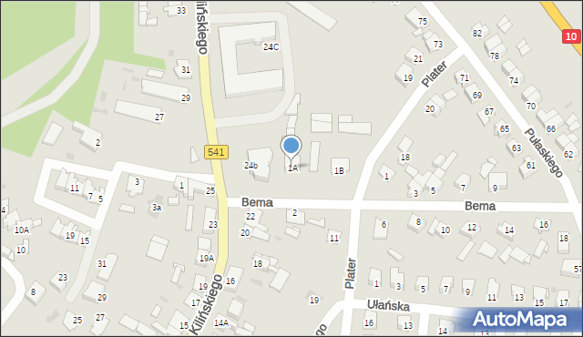 Sierpc, Bema Józefa, gen., 1A, mapa Sierpc