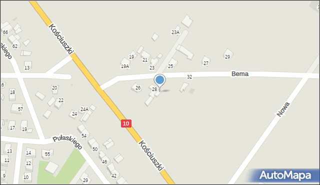 Sierpc, Bema Józefa, gen., 30, mapa Sierpc
